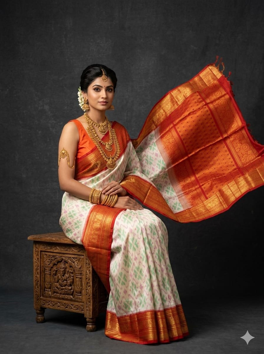 Kanchi Border Ikat - PSTHN04-KBRPICDCD-27