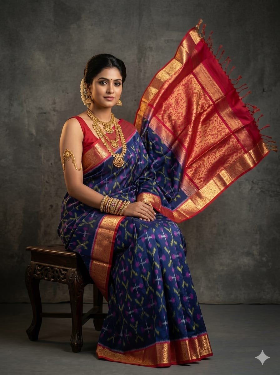 Kanchi Border Ikat - PSTHN04-KBRPICDCD-28