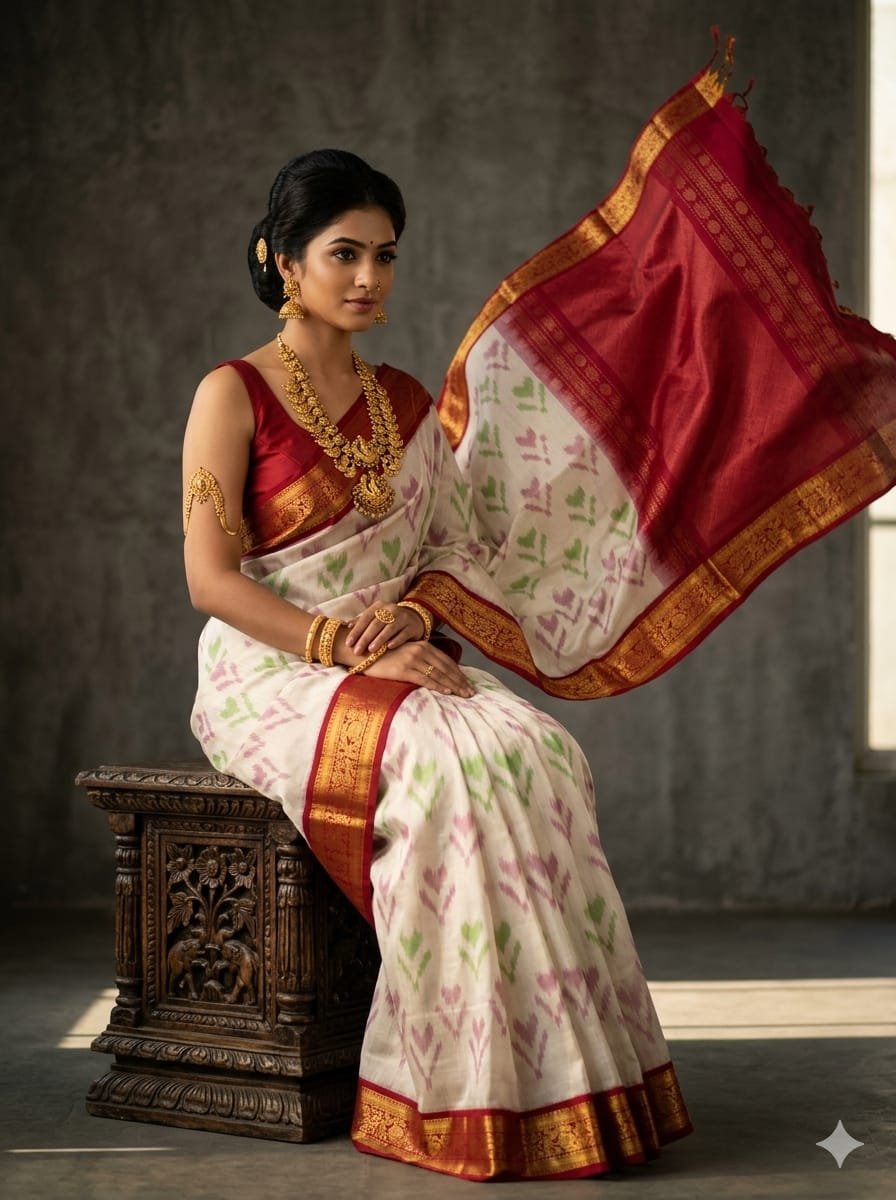 Kanchi Border Ikat - PSTHN04-KBRPICDCD-29