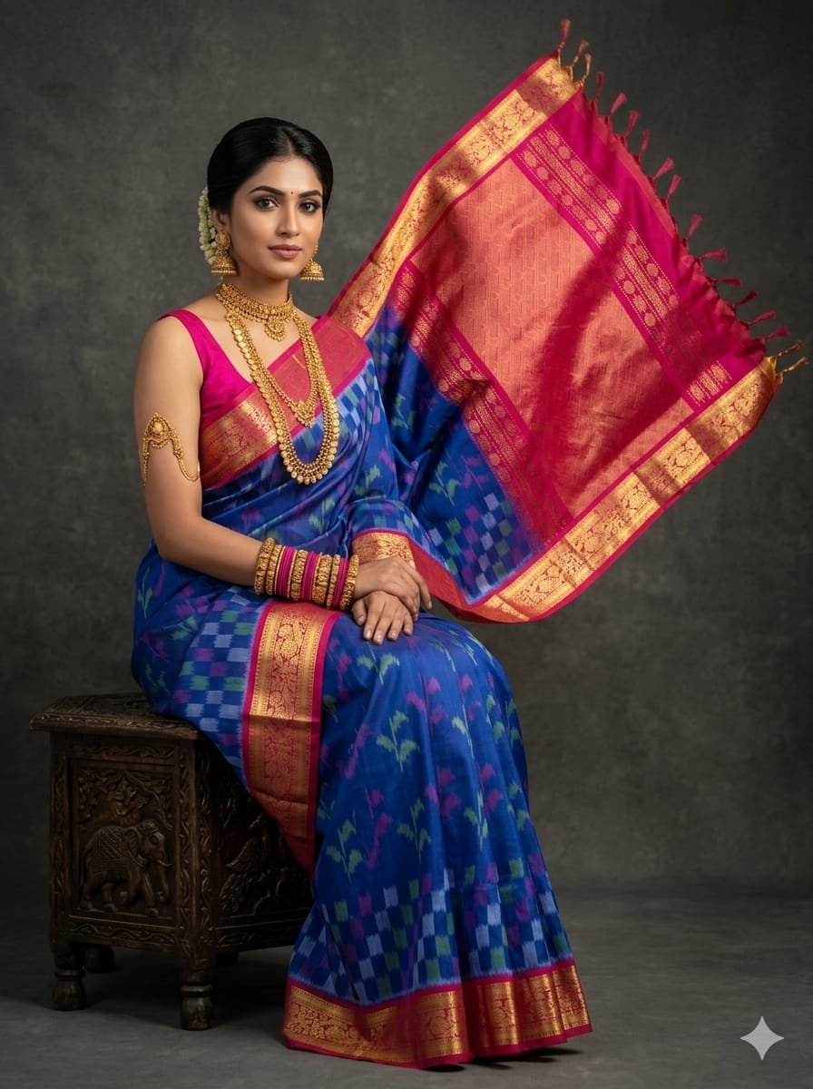 Kanchi Border Ikat - PSTHN04-KBRPICDCD-31