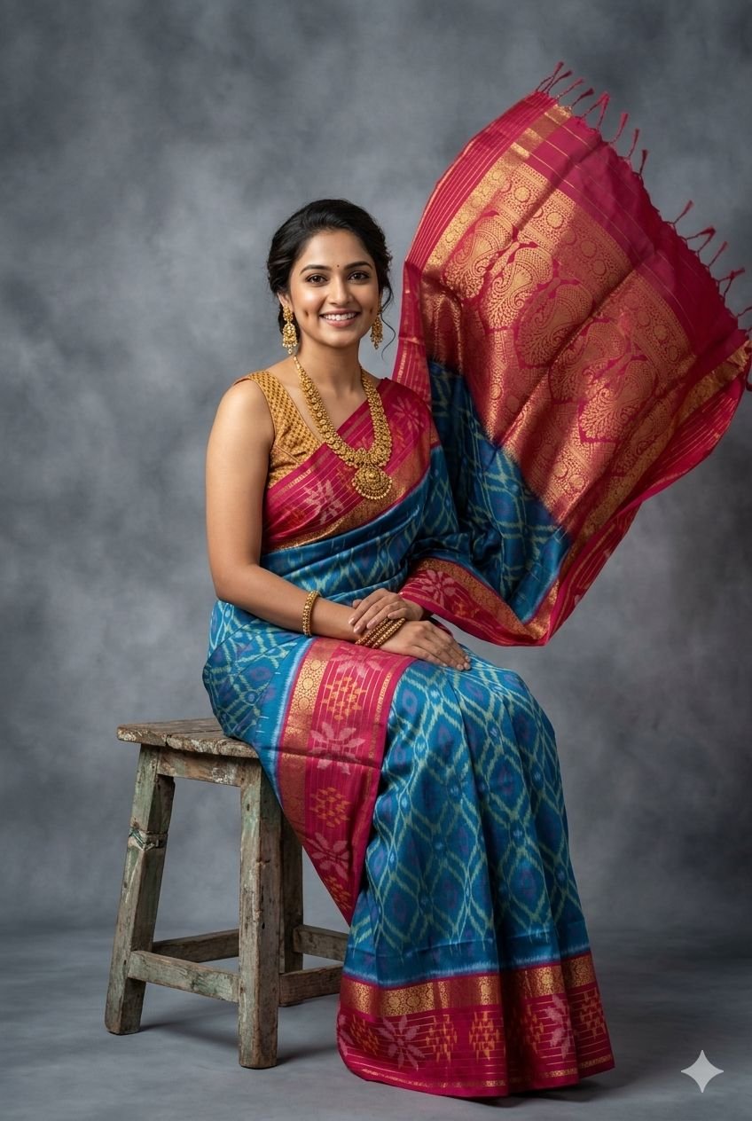 Kanchi Border Ikat - PUSNN27-KBRPCNSCD-02