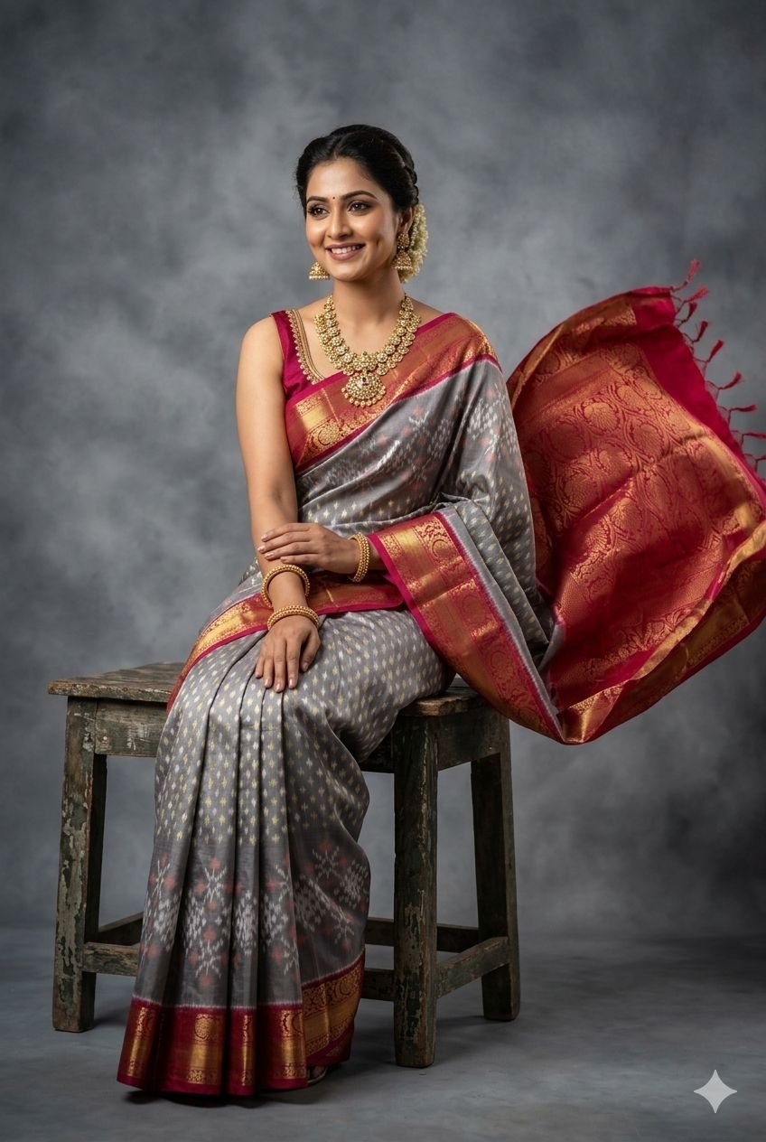 Kanchi Border Ikat - PUSNN27-KBRPCNSCD-03