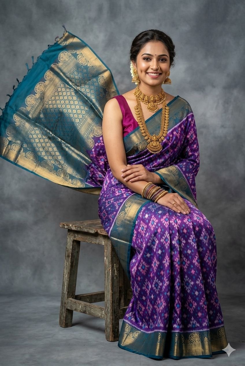 Kanchi Border Ikat - PUSNN27-KBRPCNSCD-06
