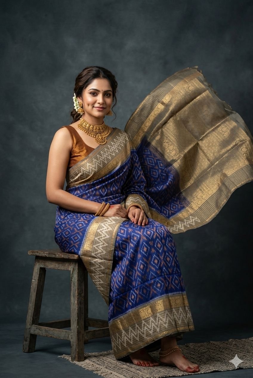 Kanchi Border Ikat - PUSNN27-KBRPCNSCD-10