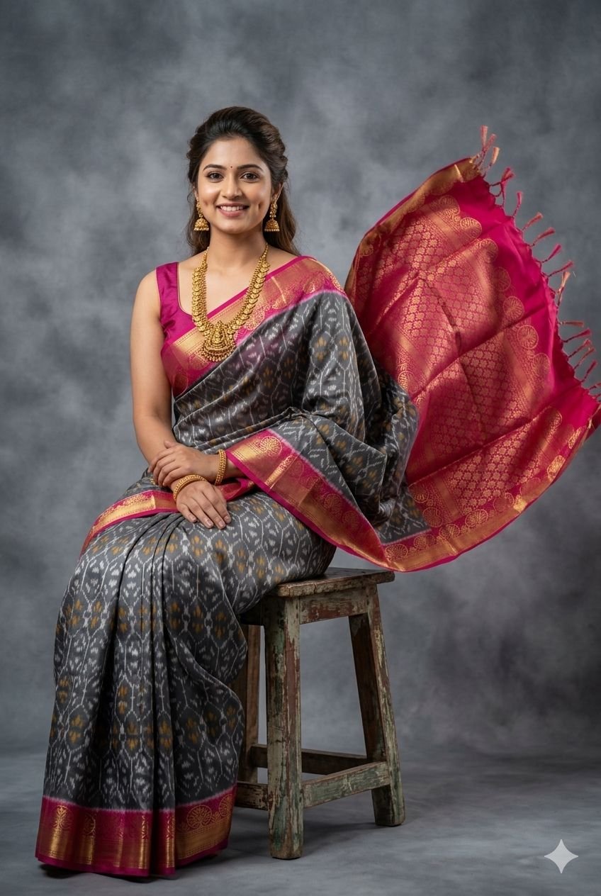 Kanchi Border Ikat - PUSNN27-KBRPCNSCD-12