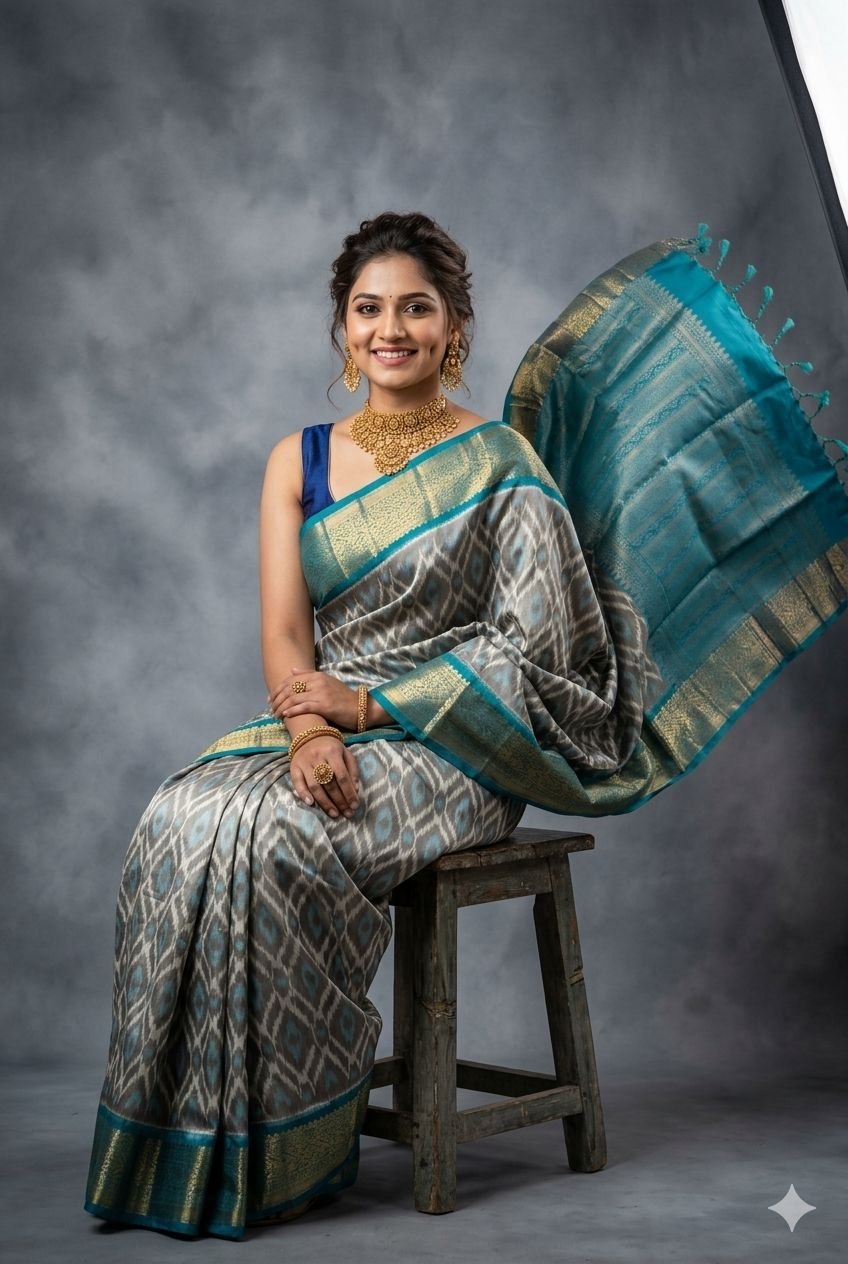 Kanchi Border Ikat - PUSNN27-KBRPCNSCD-15