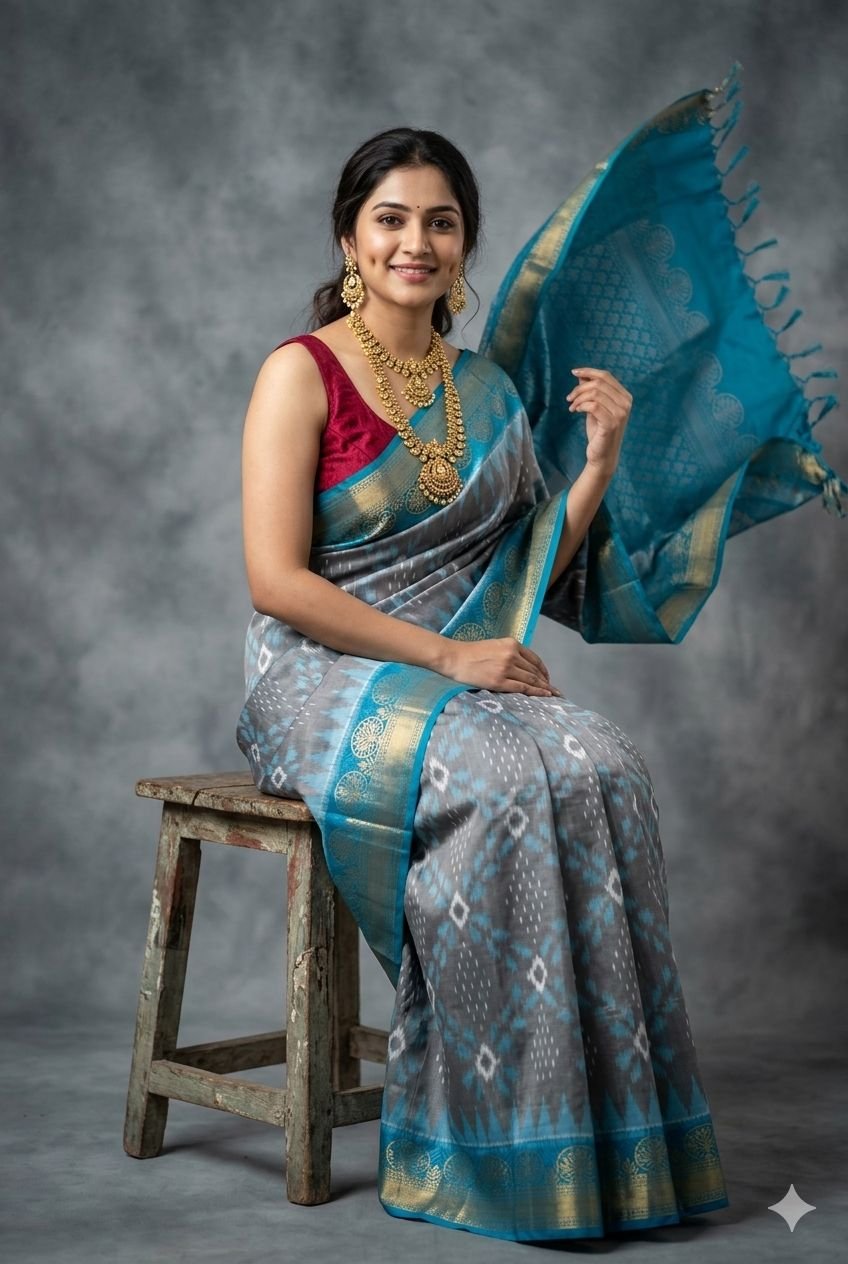 Kanchi Border Ikat - PUSNN27-KBRPCNSCD-24