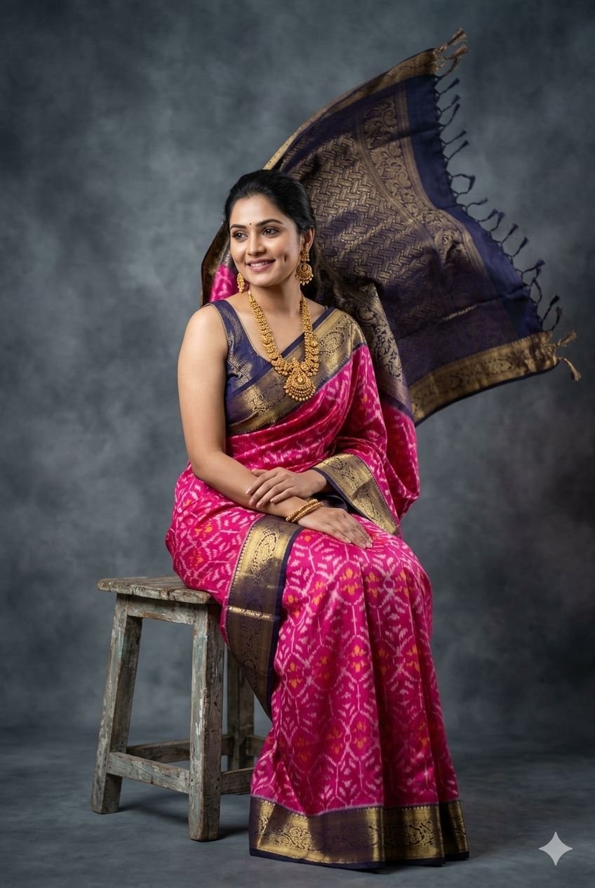 Kanchi Border Ikat - PUSNN27-KBRPCNSCD-28