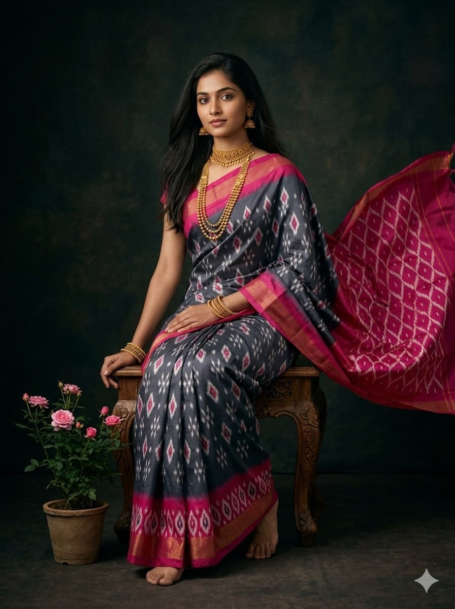 Lightweight Ikat Silk - PGMRN26-LSWBDTDCD-16