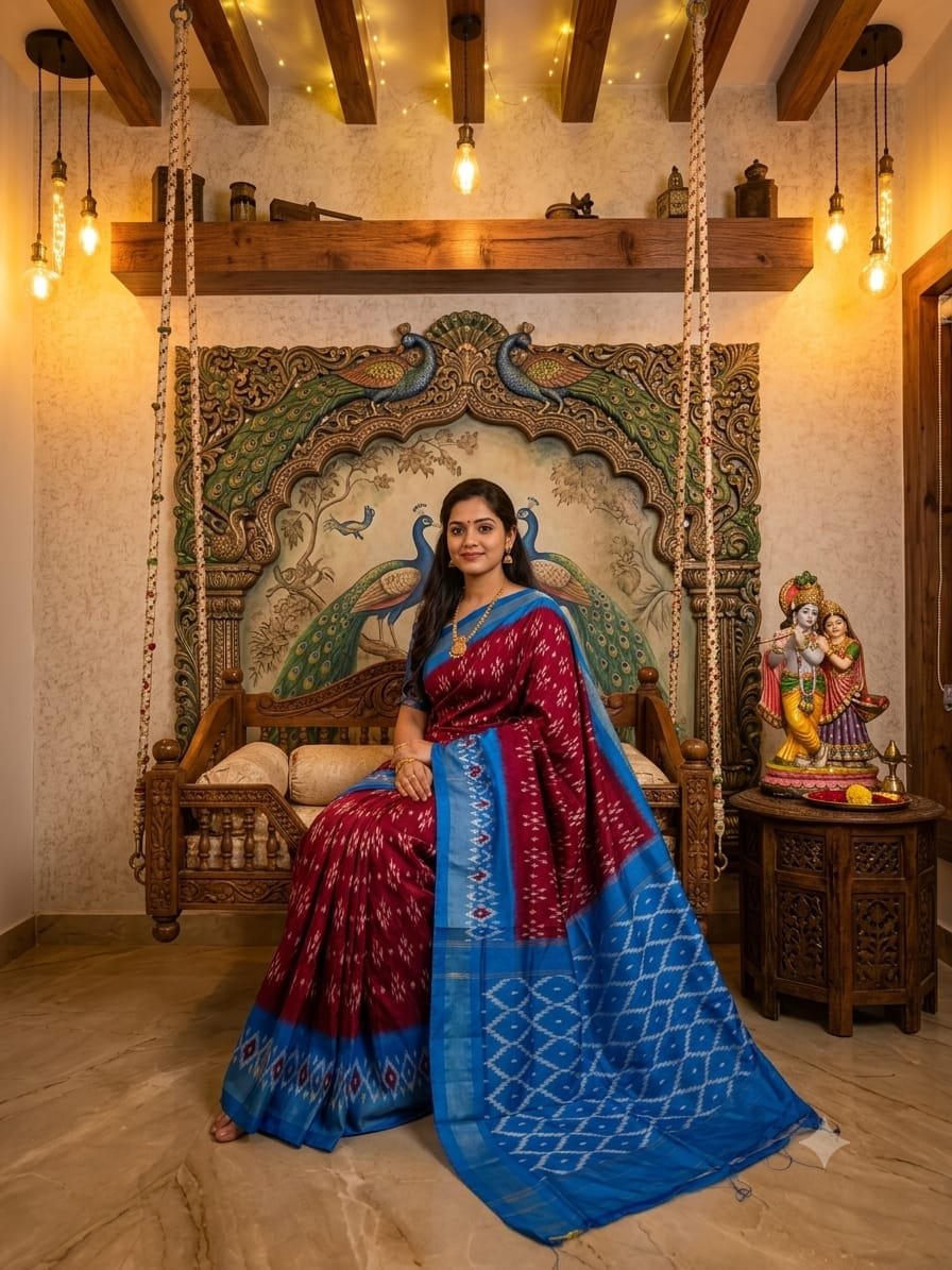 Lightweight Ikat Silk - PRKSL16-LSWBCTDDC-33