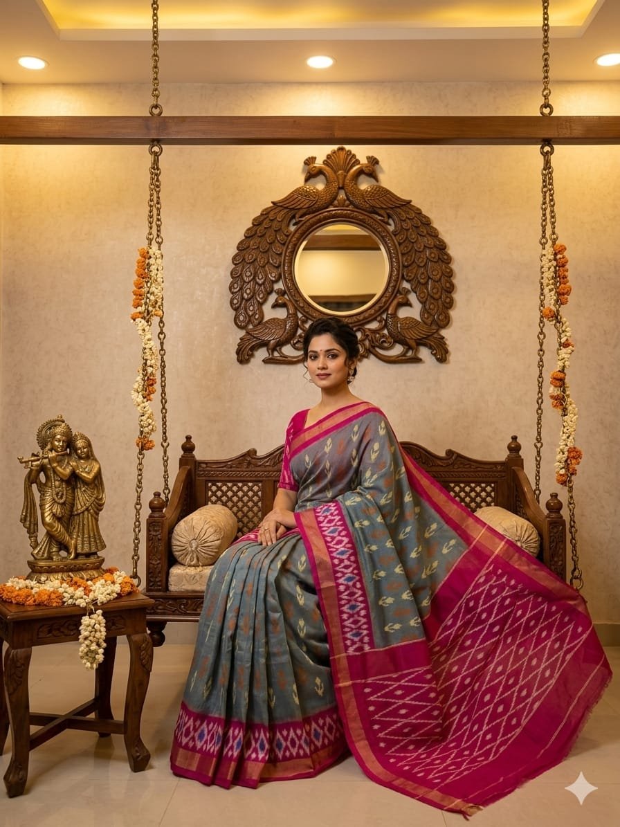 Light Weight Silk Saree - PRKSY24-ILWSDTCDC-04