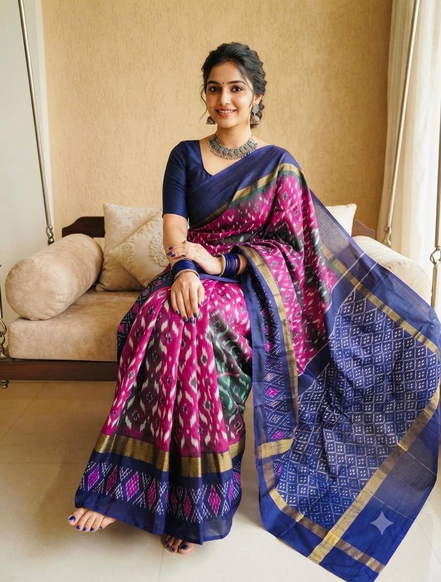 Lightweight Ikat Silk - PSRGG01-LSWBCTDCC-11