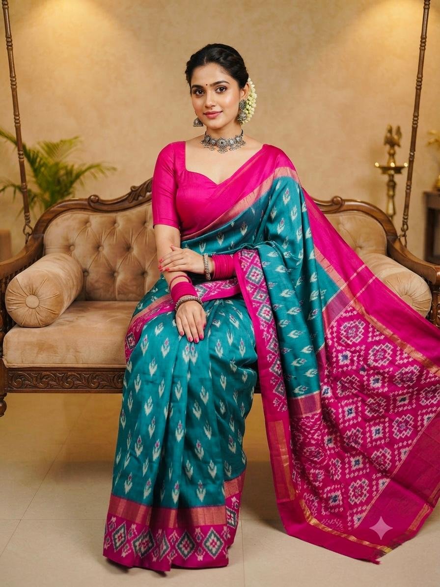 Lightweight Ikat Silk - PSRGG01-LSWBCTDCC-15