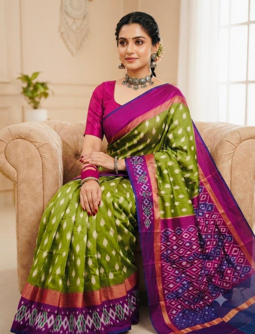 Lightweight Ikat Silk - PSRGG05-LSWBCTDCC-03