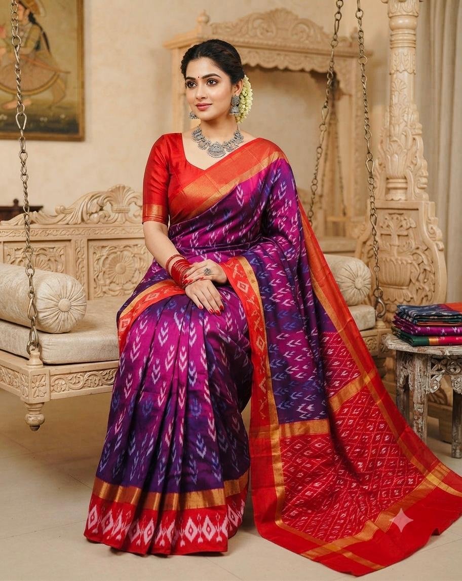 Lightweight Ikat Silk - PSRGG05-LSWBCTDCC-06