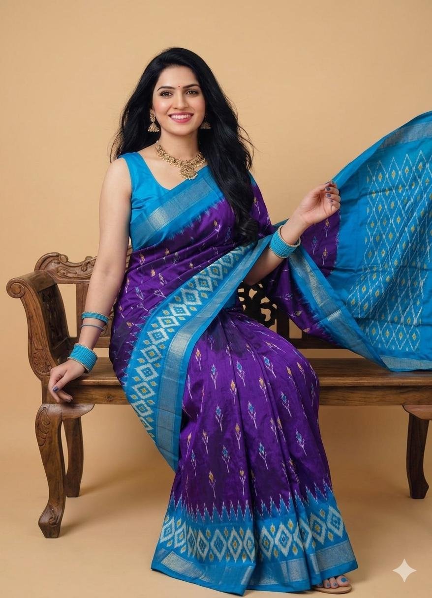 Lightweight Ikat Silk - PSRGG05-LSWBCTDCC-15