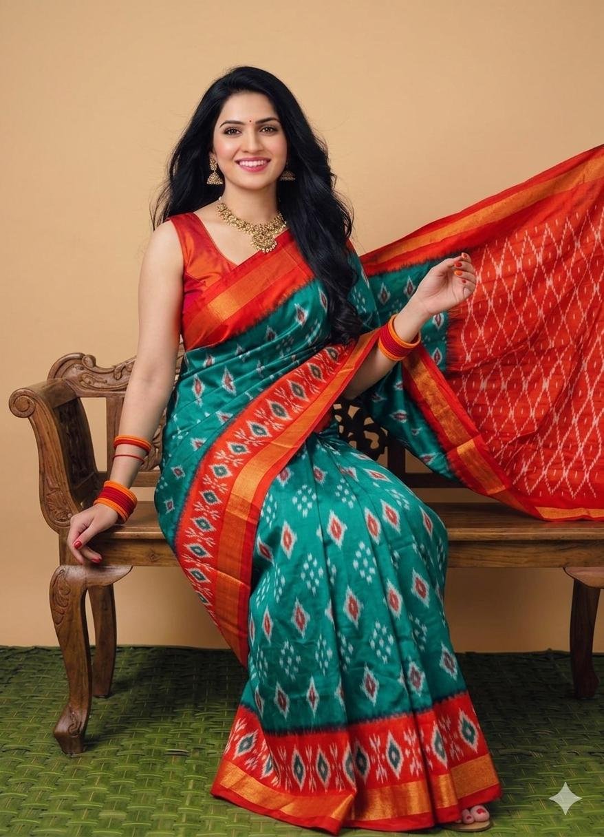 Lightweight Ikat Silk - PSRGL17-LSWBCTDCC-35