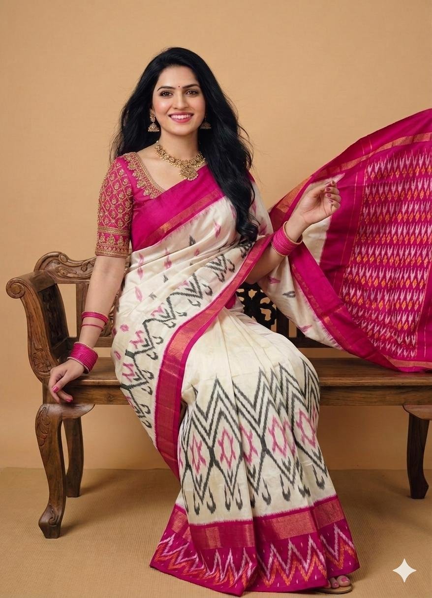 Lightweight Ikat Silk - PSRGL17-LSWBCTDCC-79