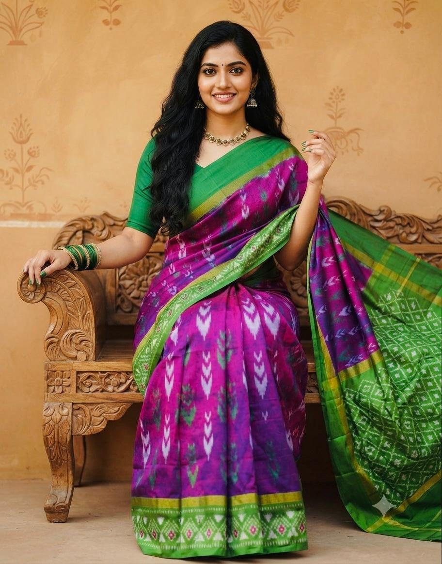 Lightweight Ikat Silk - PSRGL28-LSWBCTDCC-03