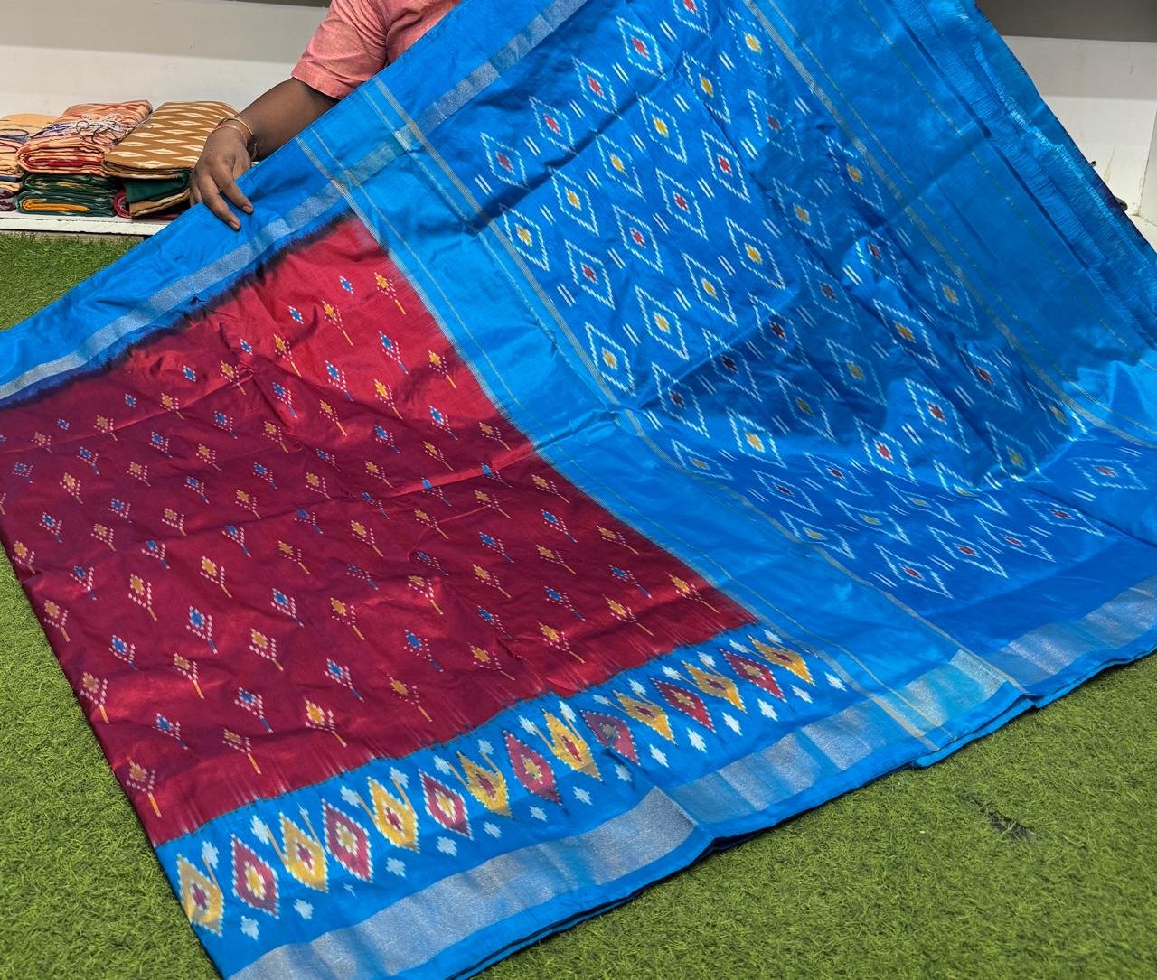 Lightweight Ikat Silk - PSRGO29-LSWBDTFDD-08