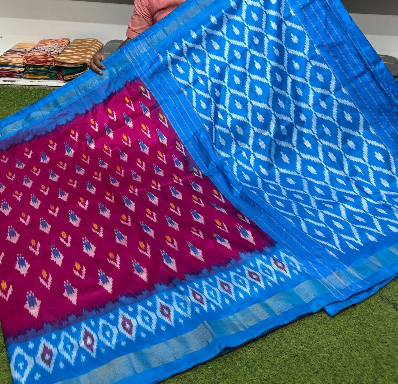 Lightweight Ikat Silk - PSRGO29-LSWBDTFDD-14