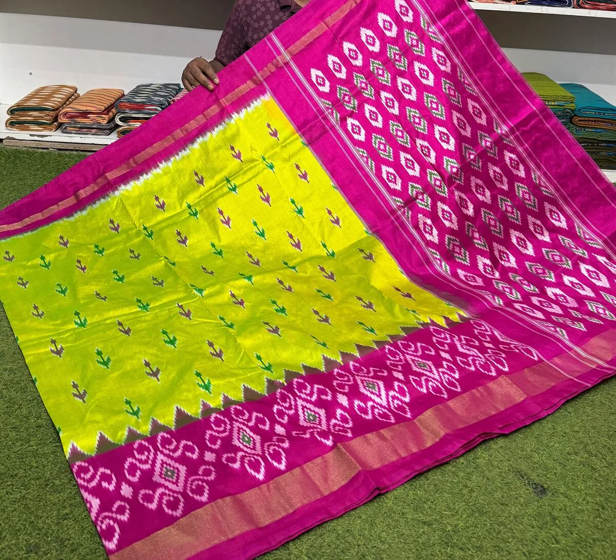 Lightweight Ikat Silk - PSRGY31-LSWBDTDDC-15