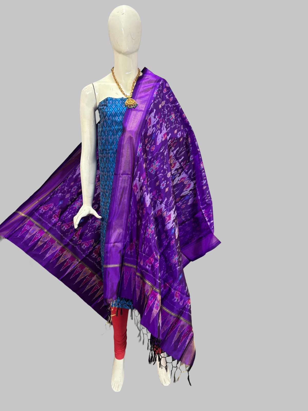 Silk Dupatta Sico Top - PSSIY22-SDSTCEBCD-05