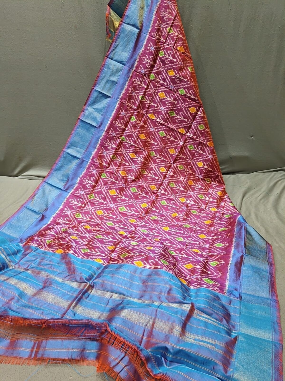 Silk Dupatta - PGMRY11-ISDPCEZCD-55