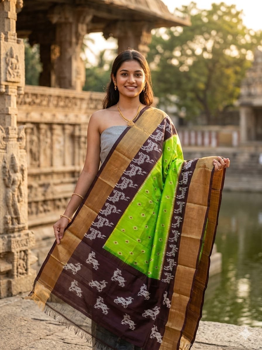 Silk Dupatta - PGMRY26-ISDPDEZCD-02