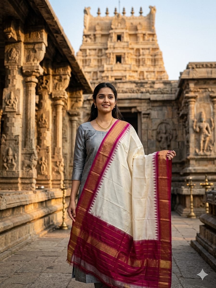 Silk Dupatta - PGMRY26-ISDPDEZCD-21