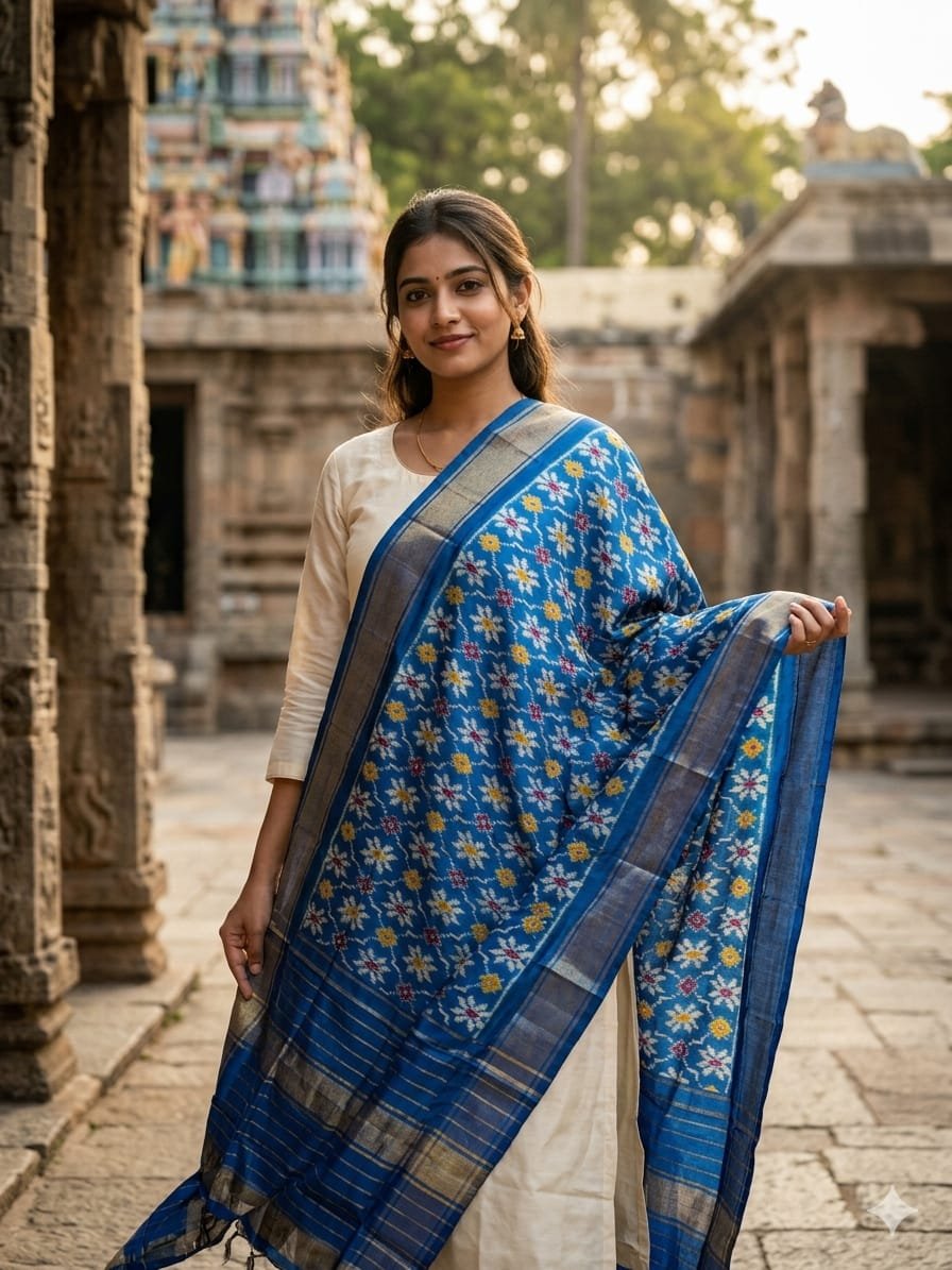Silk Dupatta - PGMRY26-ISDPDEZCD-26