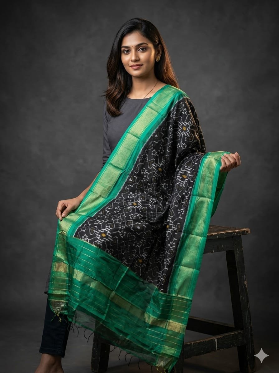 Silk Dupatta - PGMRY26-ISDPDEZCD-38