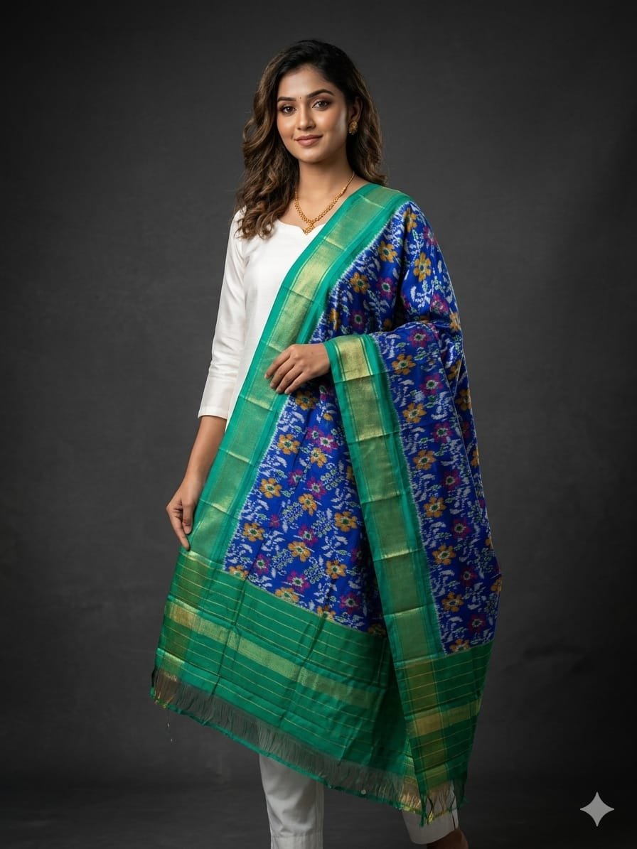Silk Dupatta - PGMRY26-ISDPDEZCD-45