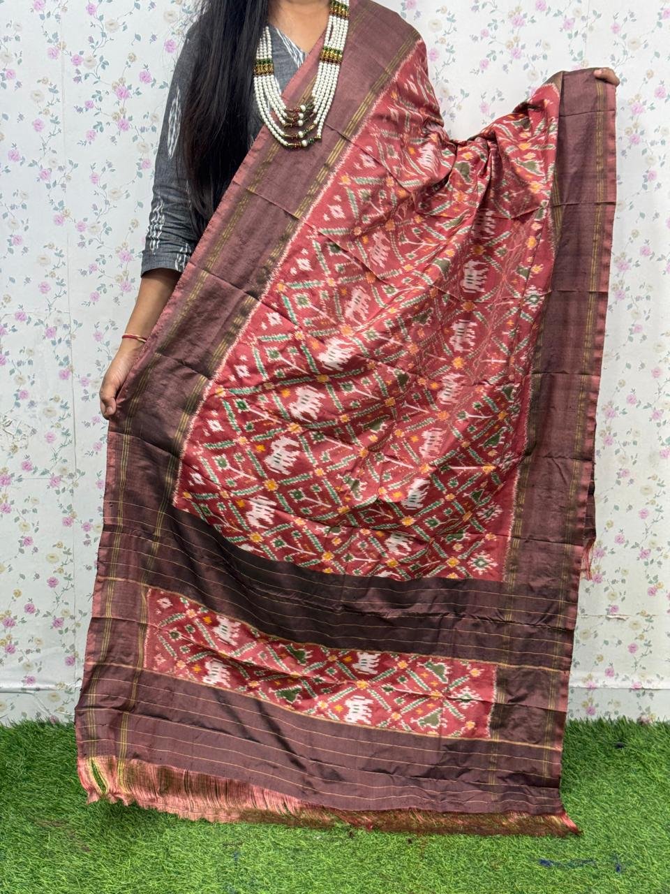 Silk Dupatta - PSDHY13-ISDPDECDC-19