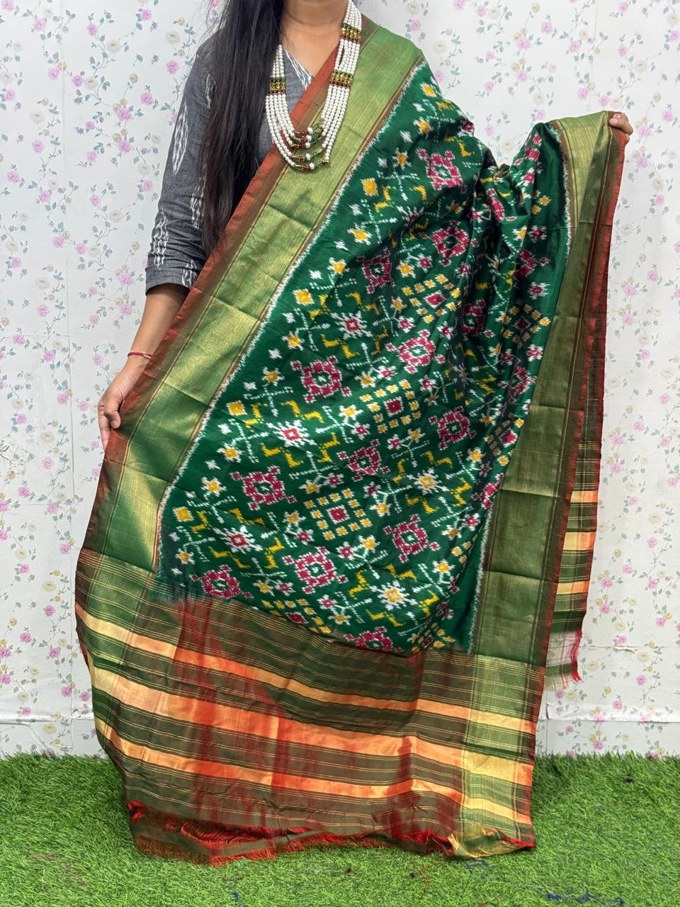 Silk Dupatta - PSDHY13-ISDPDECDC-29
