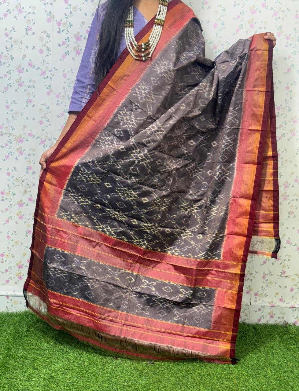 Silk Dupatta - PSDHY13-ISDPDECDC-31
