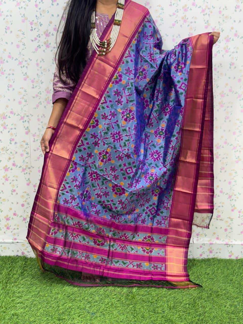 Silk Dupatta - PSDHY13-ISDPDECDC-39