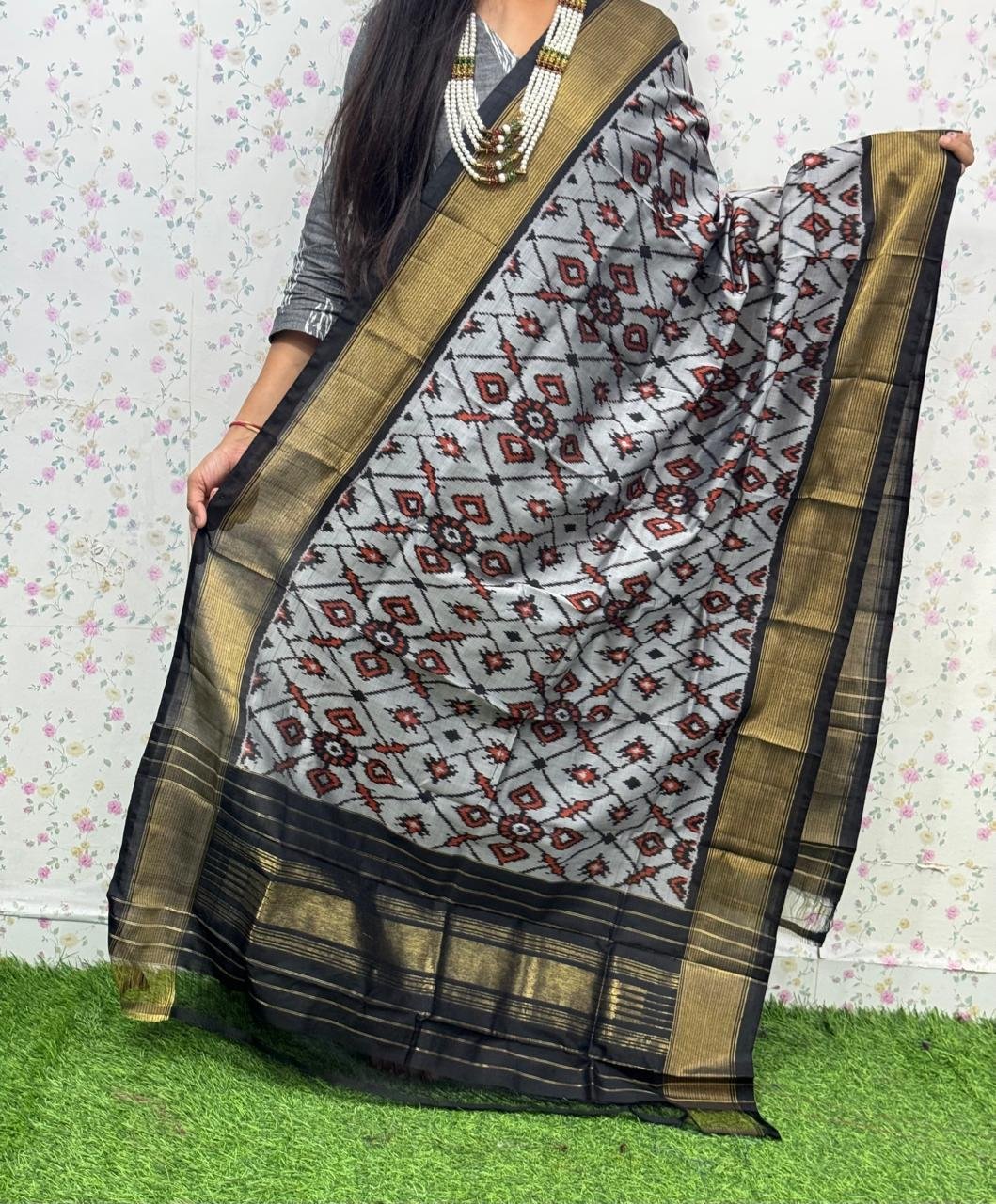 Silk Dupatta - PSDHY13-ISDPDECDC-59